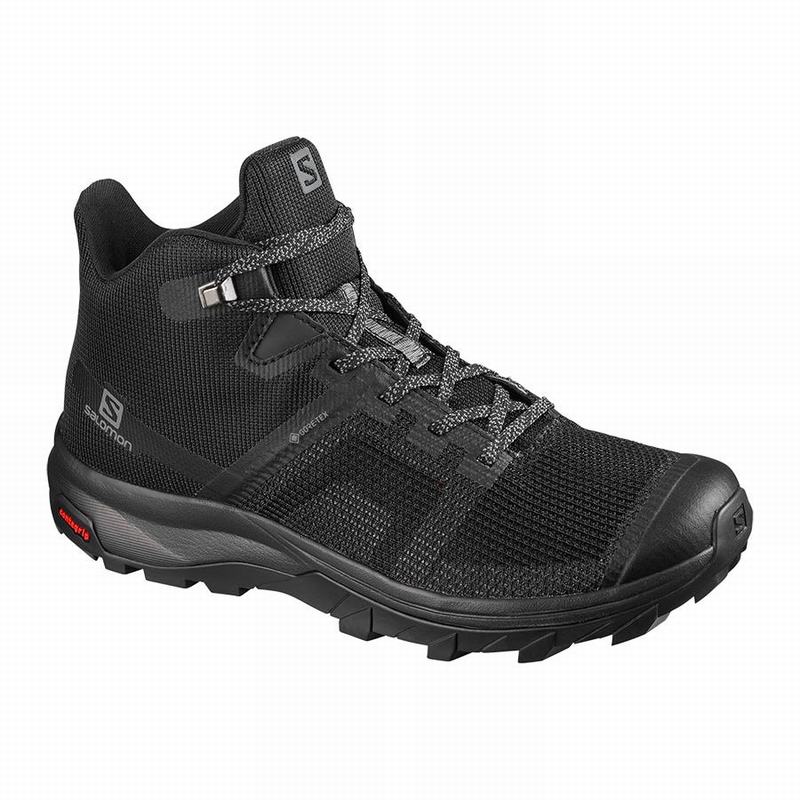 Salomon Israel OUTLINE PRISM MID GORE-TEX - Womens Hiking Shoes - Black (KMCA-16842)